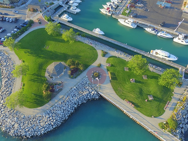 Port Washington Rotary Park aerial view